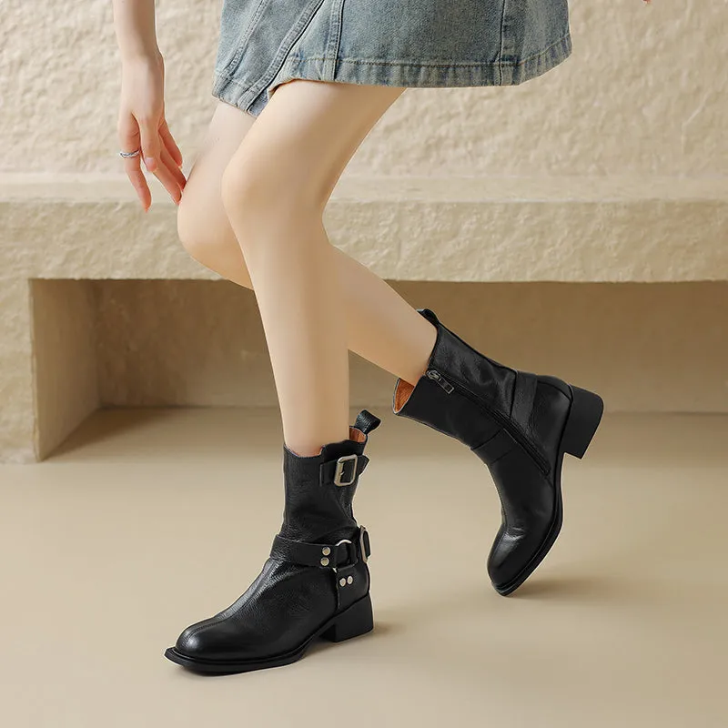 SerpentChic Square Heel Western Boots