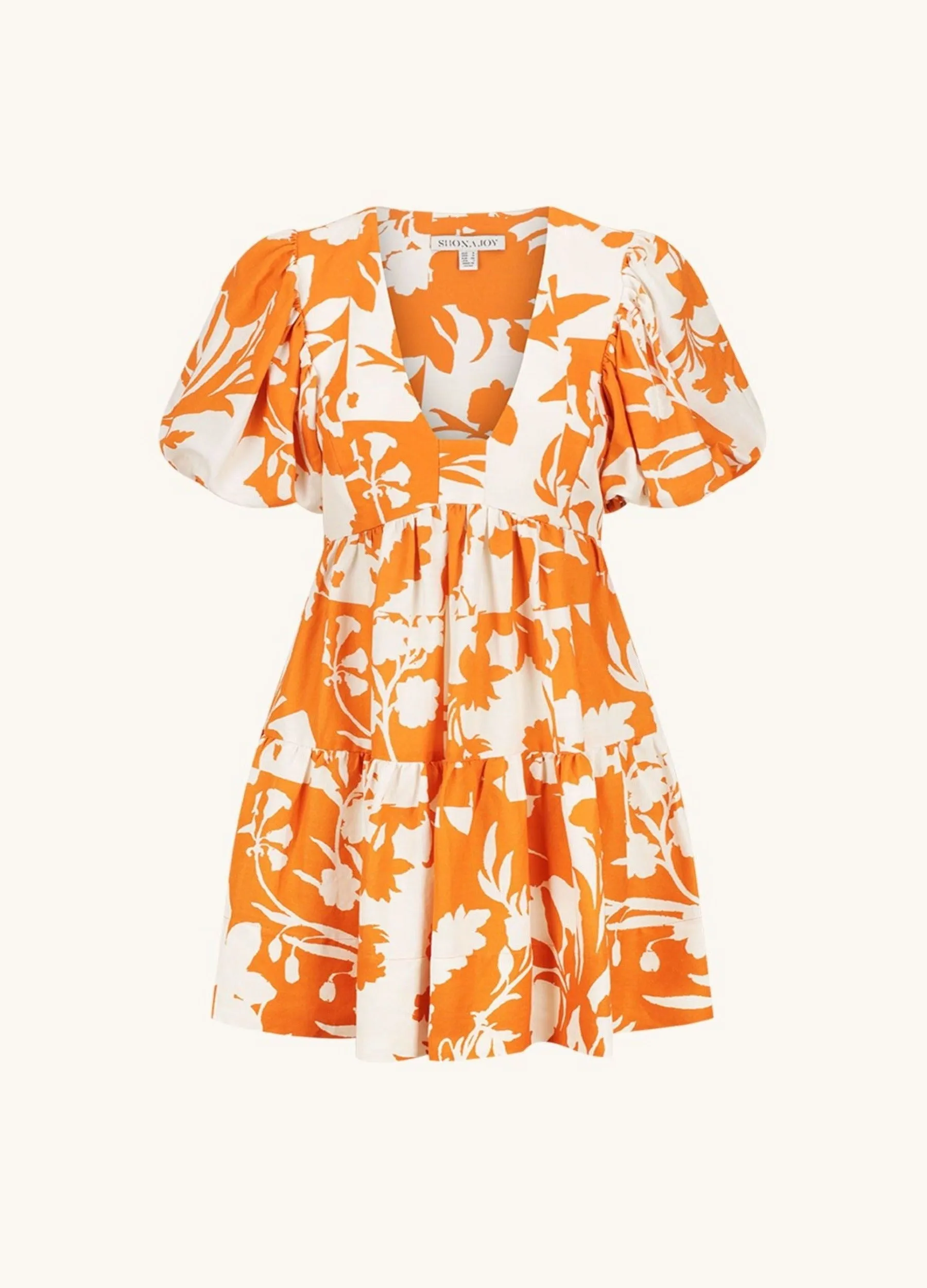 Shona Joy - Casa Short Sleeve Mini Dress - Tangerine/Coconut