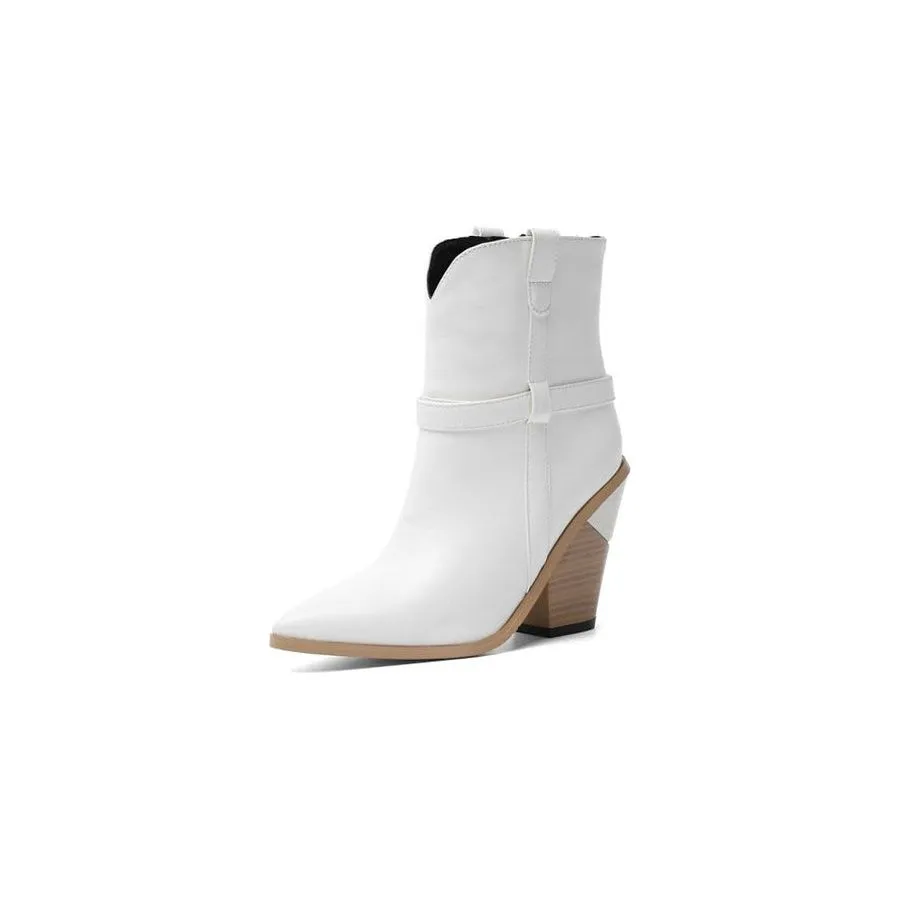 SnakeLux Winter High Heel Pointed Ankle Boots