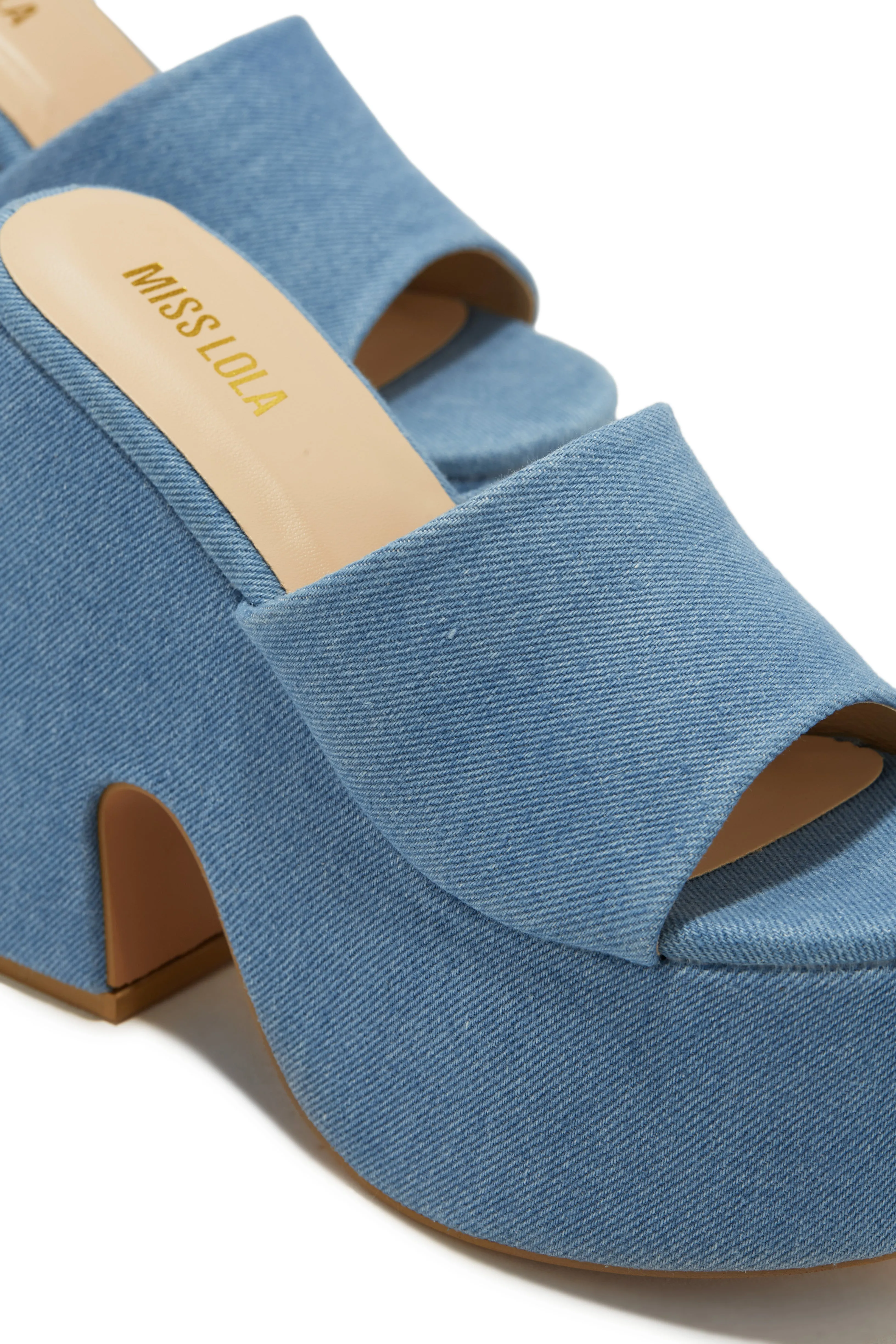 Still Your Best Chunky Platform Mules - Denim