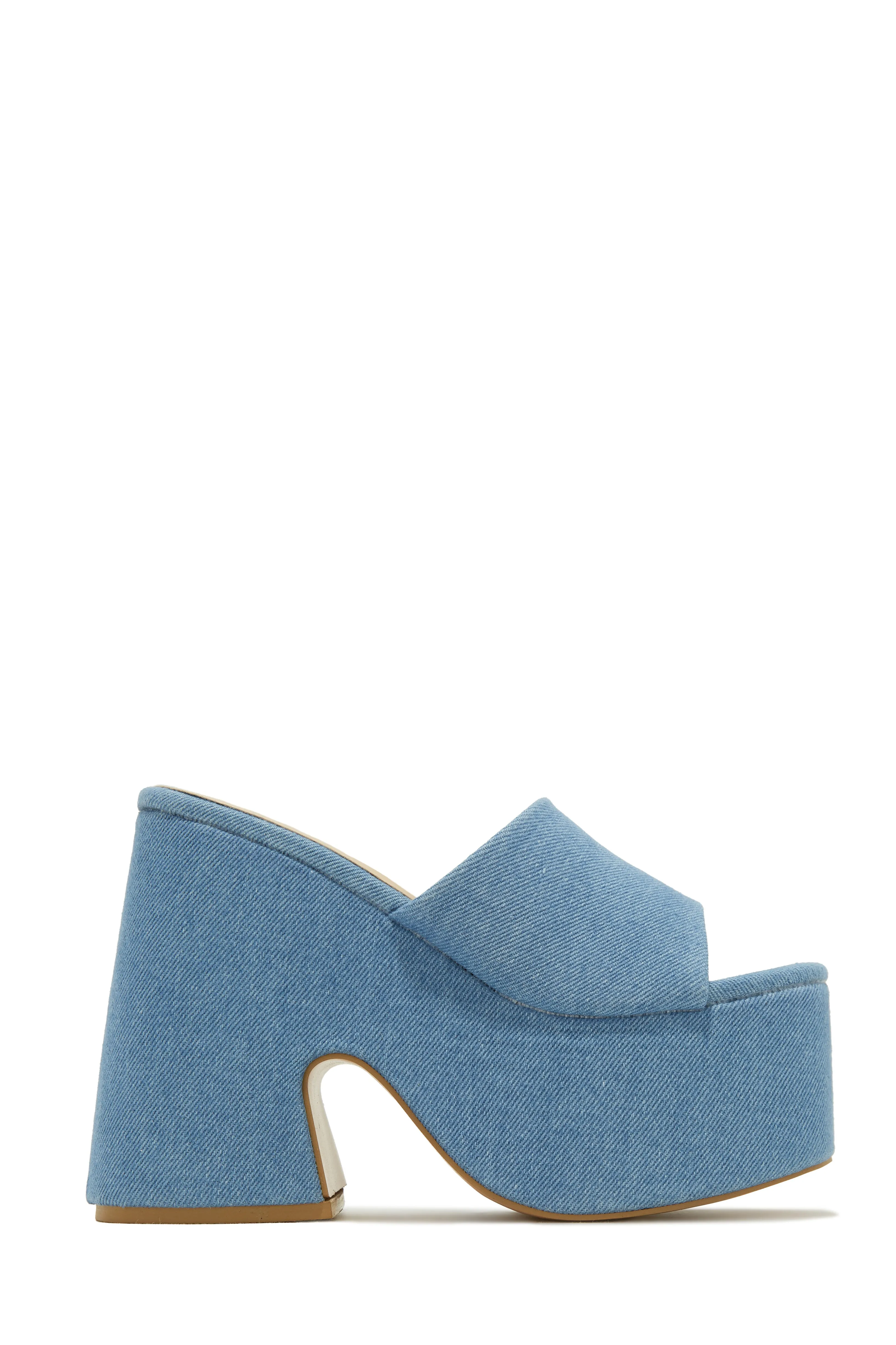 Still Your Best Chunky Platform Mules - Denim