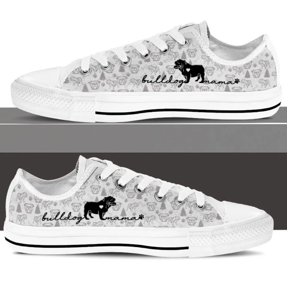 Stylish English Bulldog Low Top Shoes, Dog Printed Shoes, Canvas Shoes For Men, Women