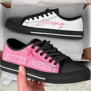 Suicide Awareness Shoes Strong Low Top Shoes Canvas Shoes, Low Top Sneaker, Low Top Canvas Shoes