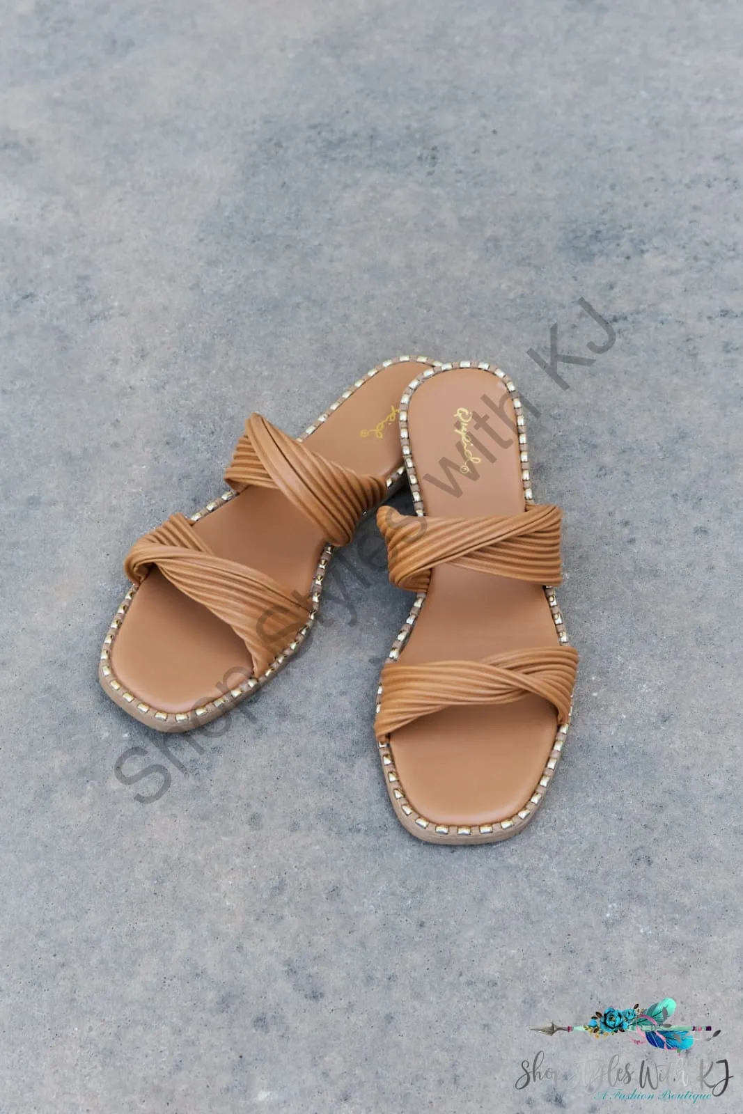 Summertime Fine Double Strap Twist Sandals