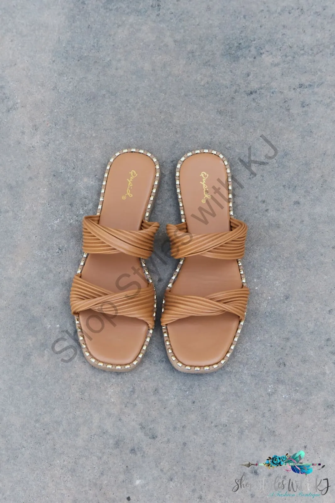 Summertime Fine Double Strap Twist Sandals