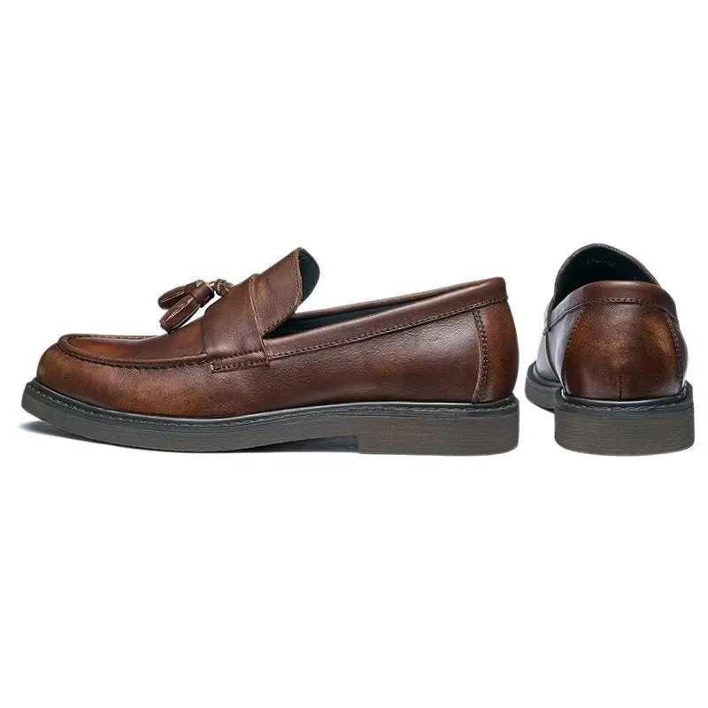 TasselLuxo Cow Leather Slip On Loafers