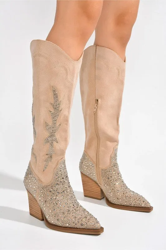 TEEK - IVORY ANNISTONE RHINESTONE WESTERN BOOT