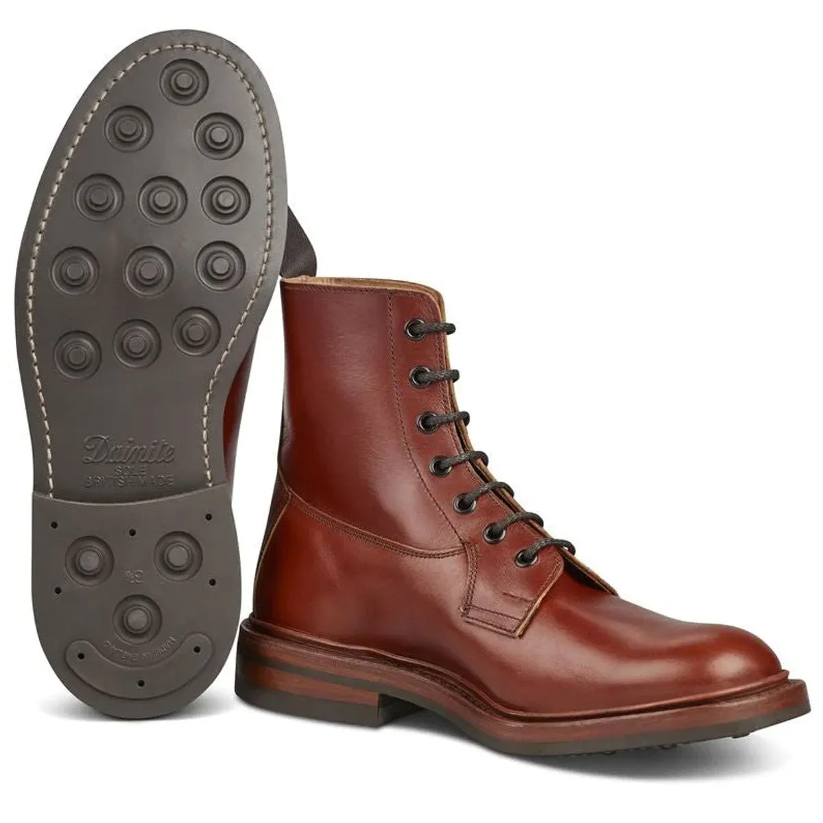 TRICKER'S Burford Boots - Mens Dainite or Leather Sole - Marron Antique