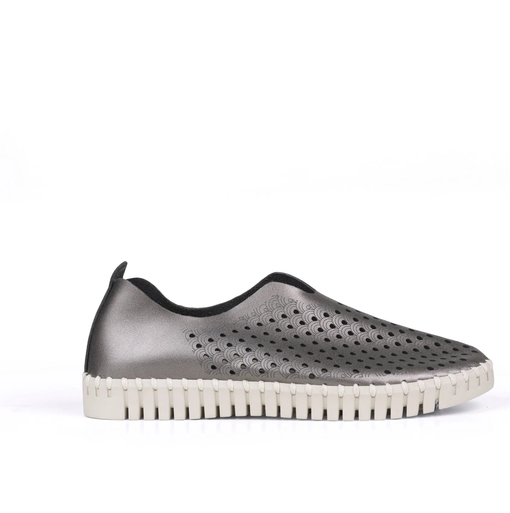 Tulip Metallic Slip On - Gunmetal