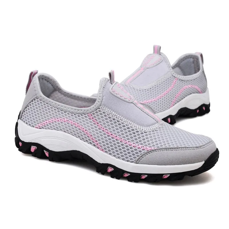 Women's hollowed-out  breathable platform leisure running sneakers