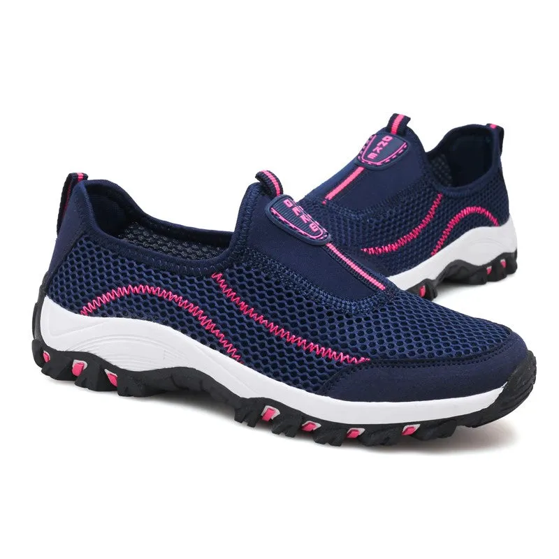 Women's hollowed-out  breathable platform leisure running sneakers