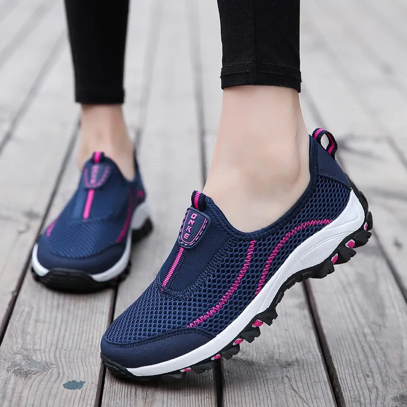 Women's hollowed-out  breathable platform leisure running sneakers