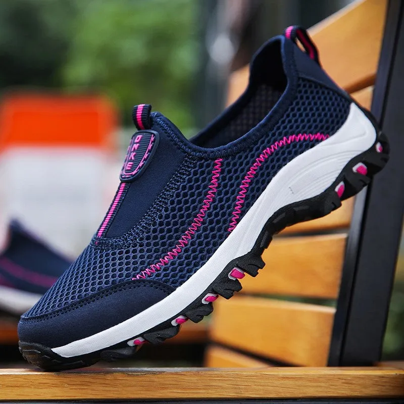 Women's hollowed-out  breathable platform leisure running sneakers