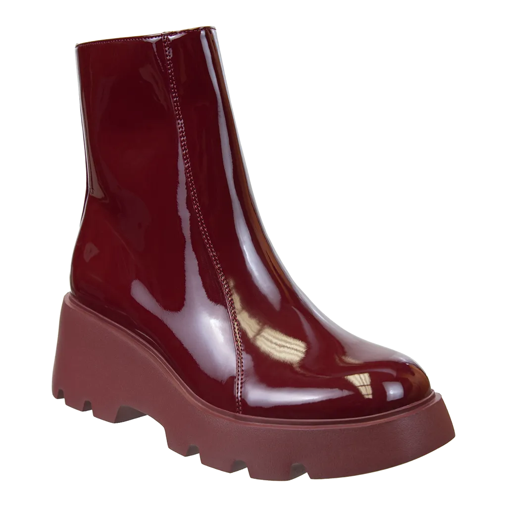 XENUS in DEEP RED Platform Ankle Boots