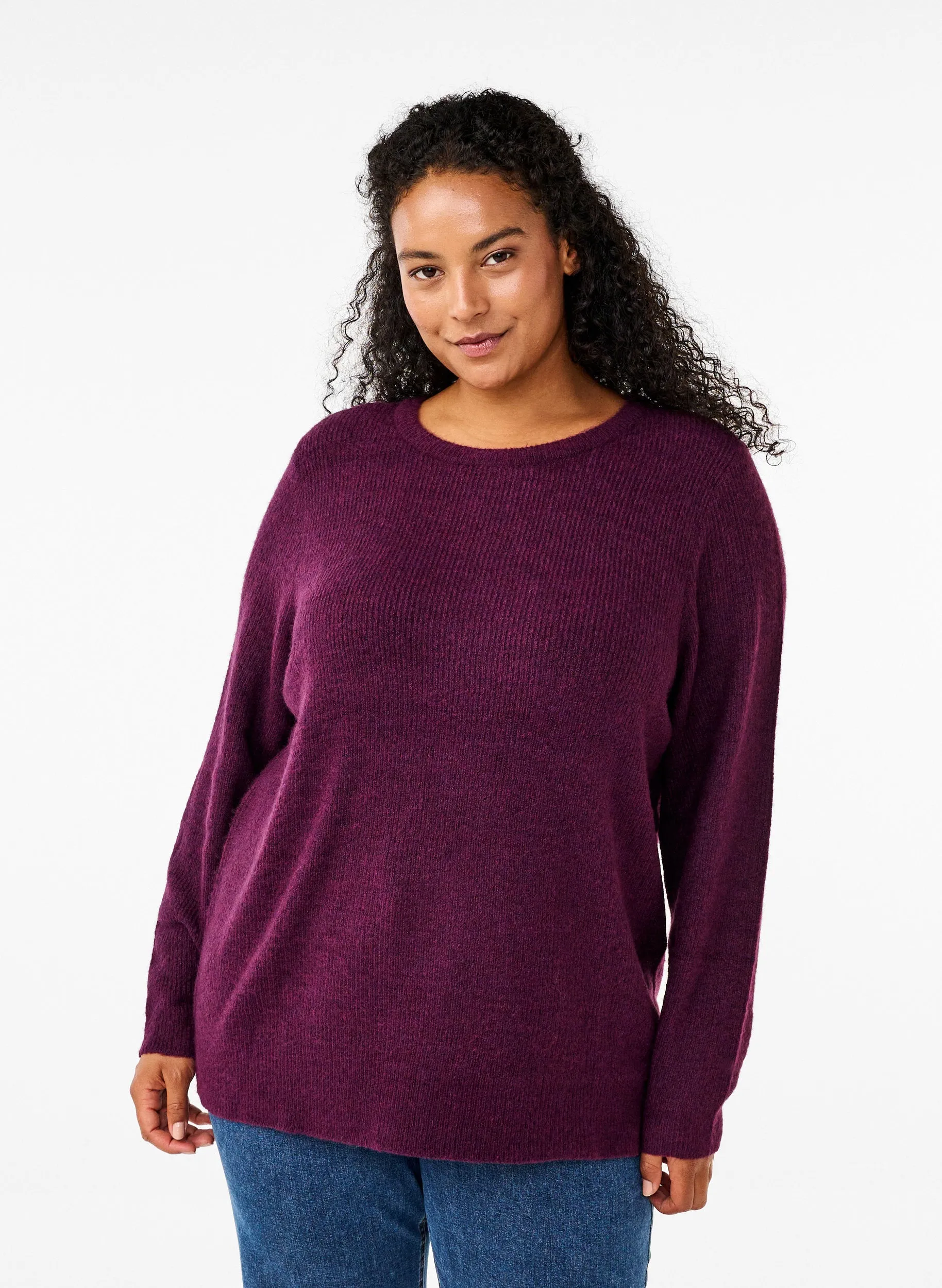 Zizzi Maya Knit Jumper in Purple