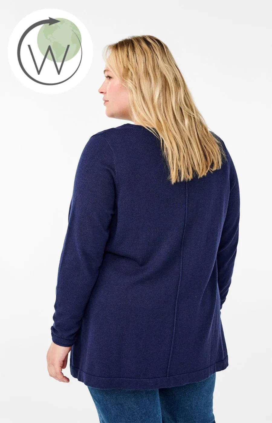 Zizzi Shape Knit Jumper in Navy